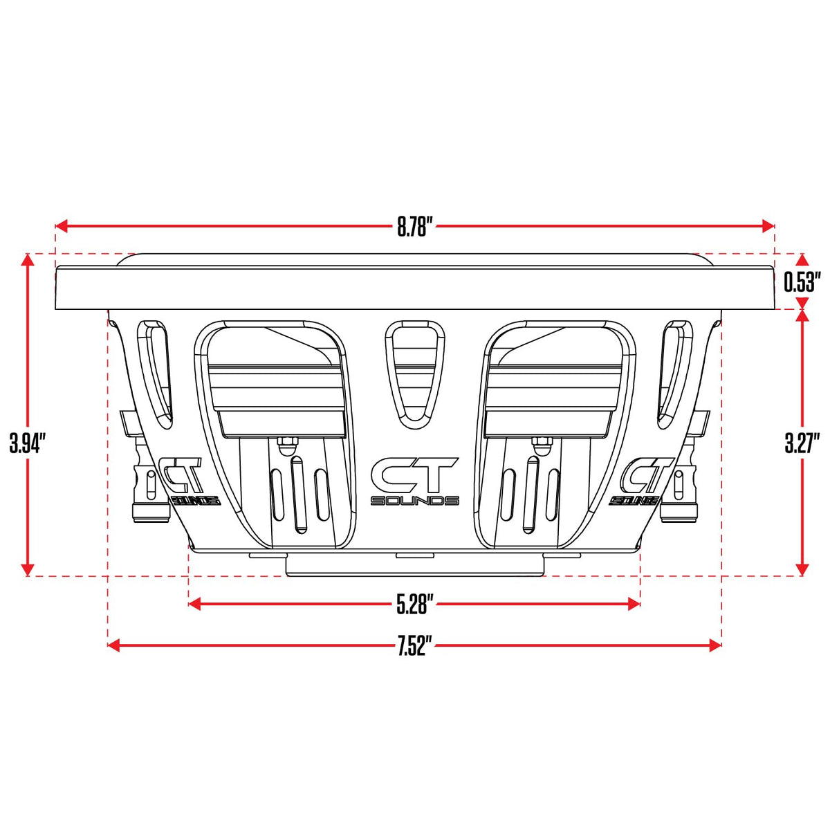 CT Sounds Hydro 8-inch dual 2-ohm subwoofer install in car, clear installation idea for vehicles