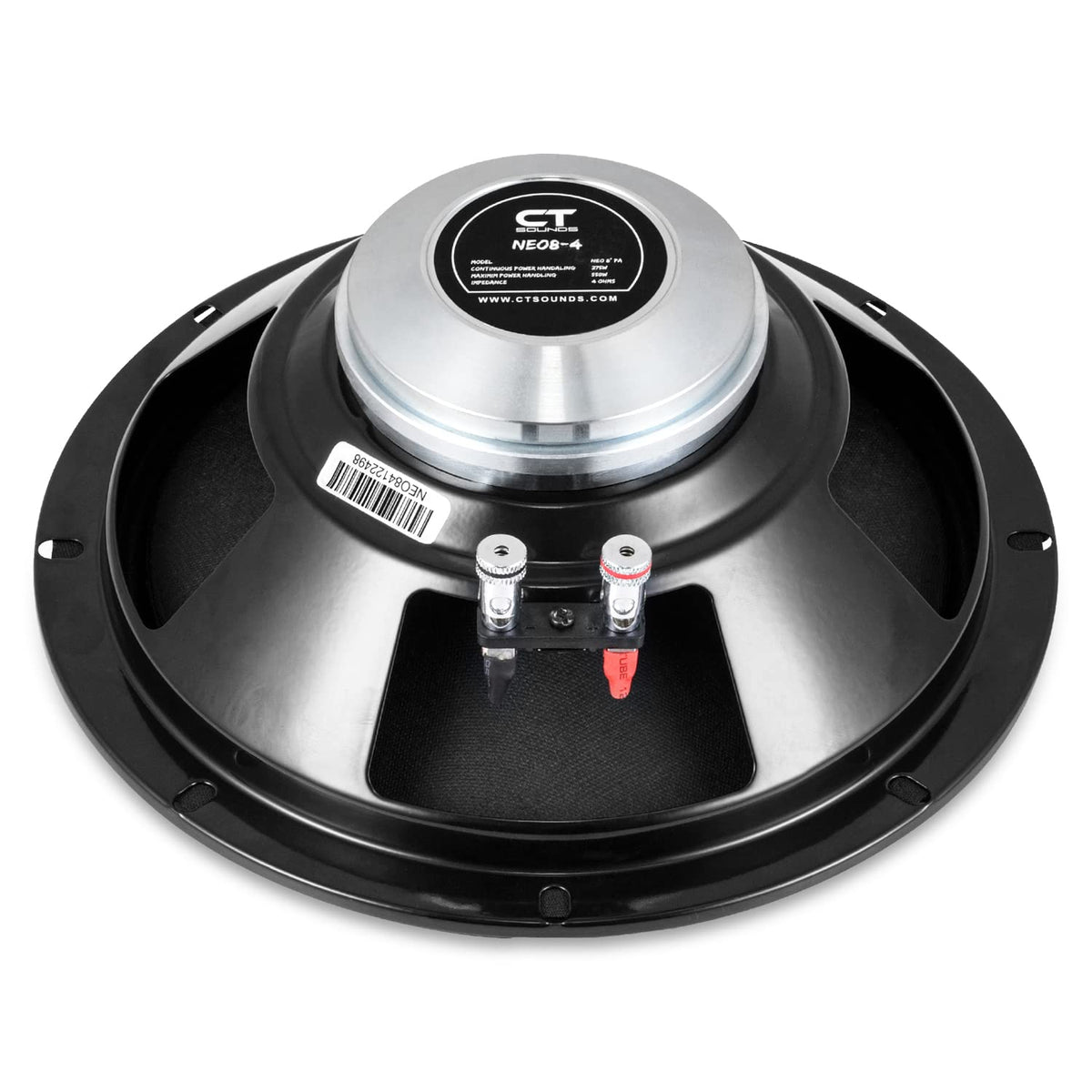 CT Sounds NEO8-4 cone and frame reveal sturdy construction for road use