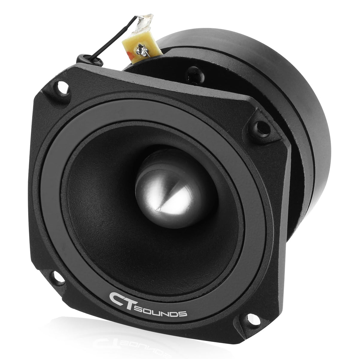 CT Sounds tweeter mounted in car door showing compact fit and better imaging