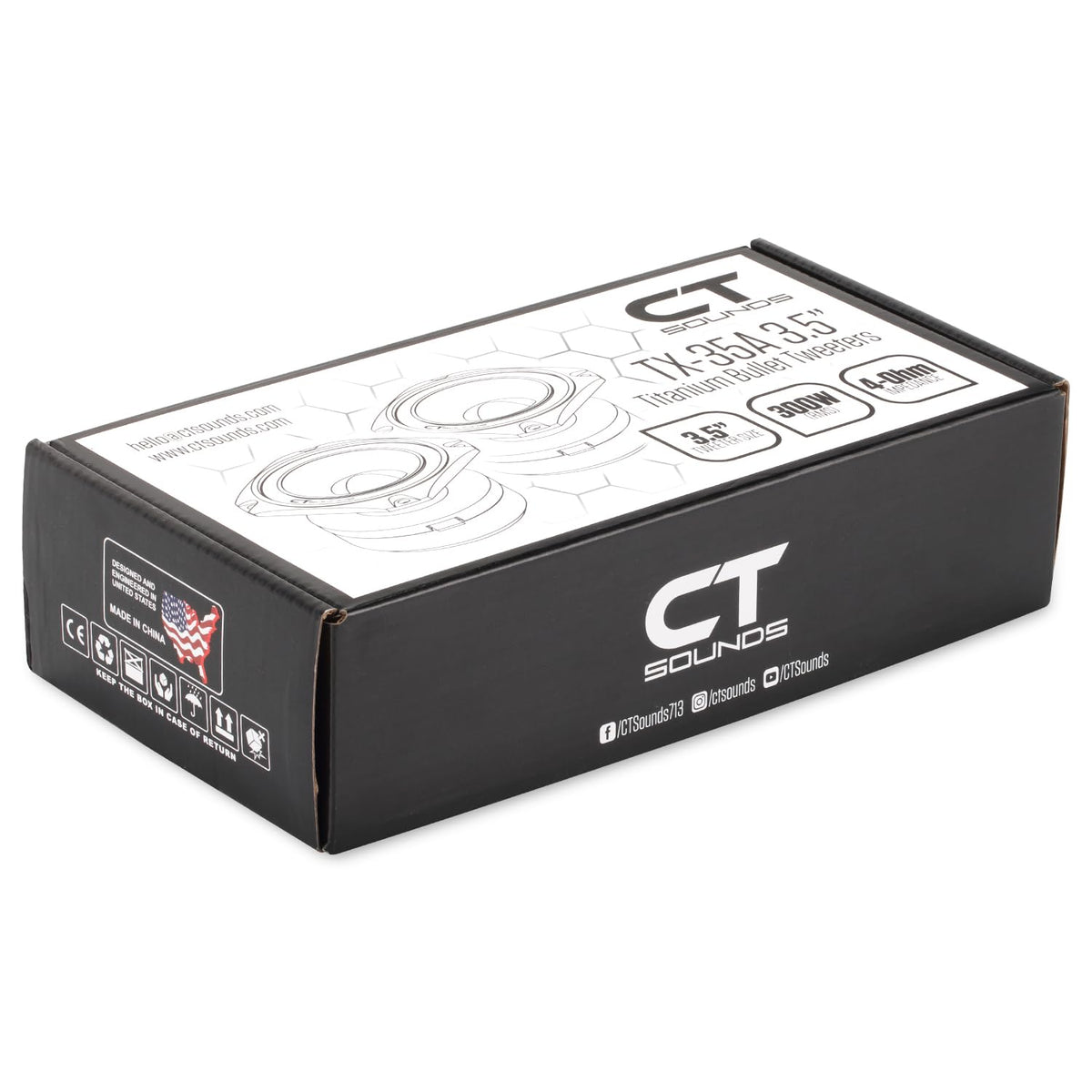 CT Sounds pair boxed packaging showing both tweeters and ready-to-install convenience