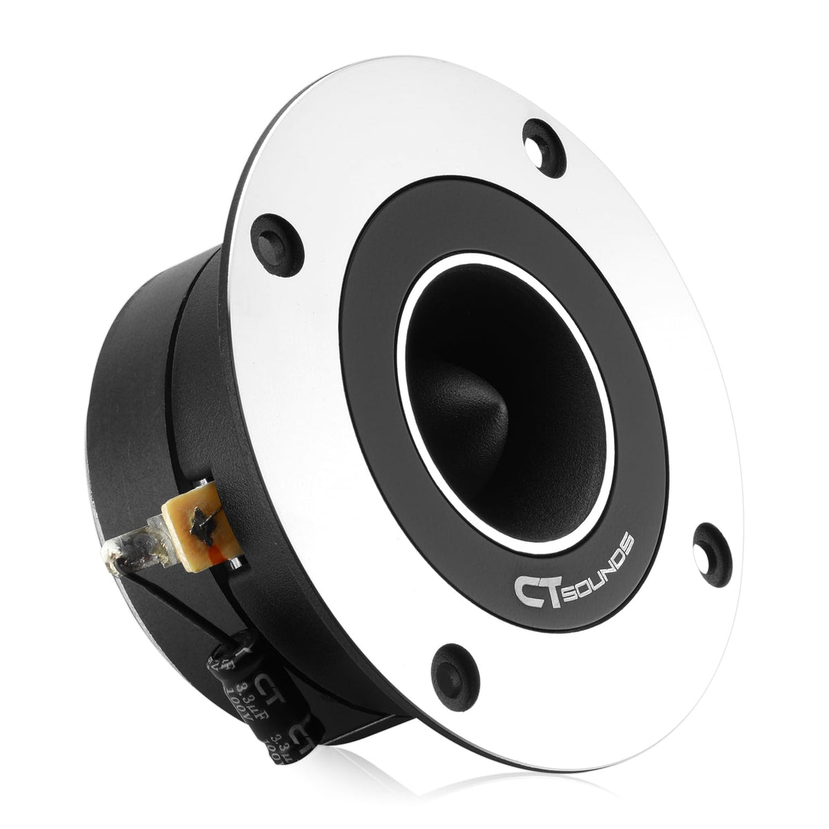 CT Sounds titanium dome close-up highlighting fast response and high-frequency detail