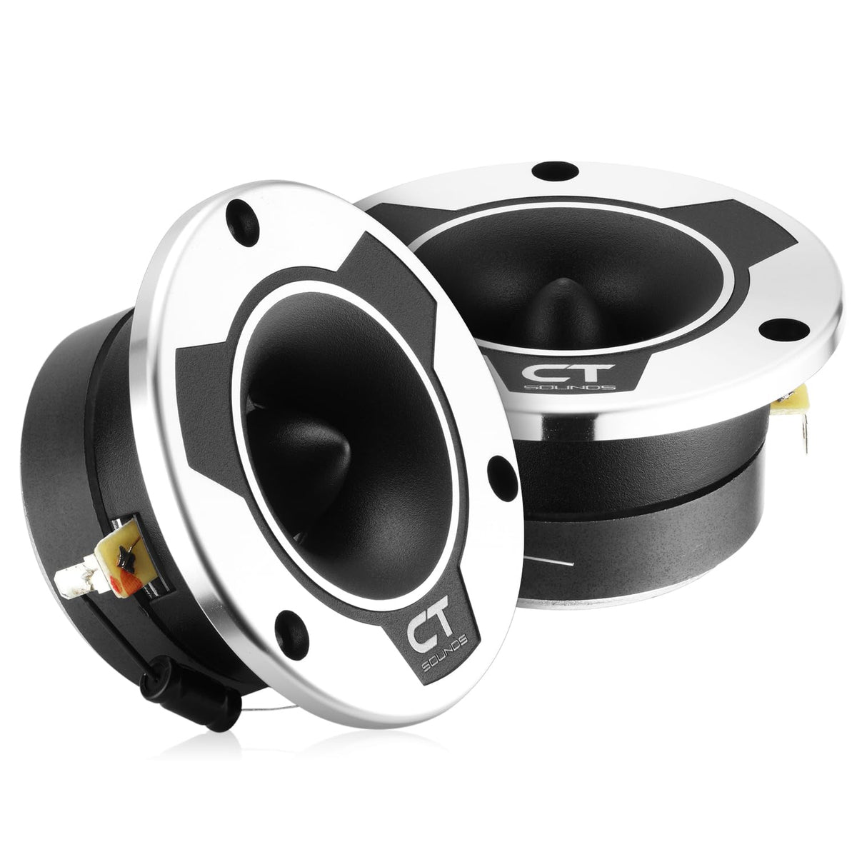 CT Sounds TX-35C front view showing grille and compact size, improving cabin treble clarity