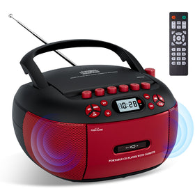 CTDZLED portable CD cassette boombox front view for easy home listening.