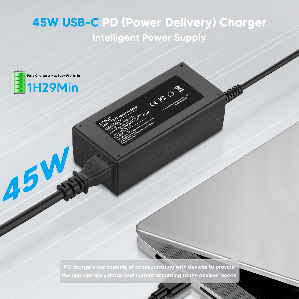 CTWJO cable close-up highlighting durable, bend-resistant cord for long-term use