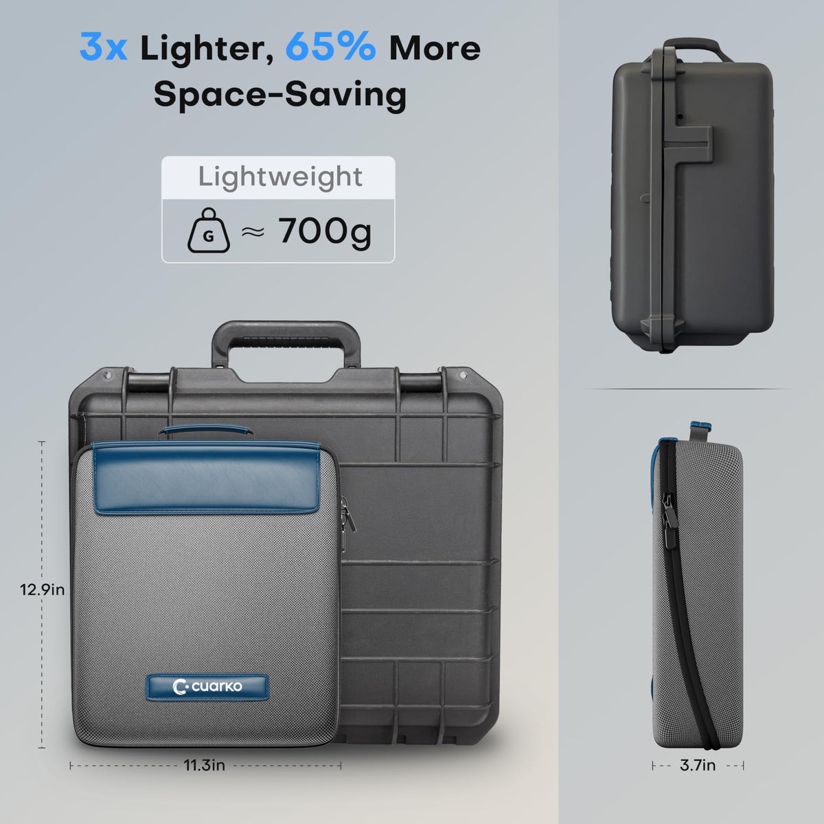Cuarko Starlink Mini Case in-bag usage design keeps device elevated and clean.