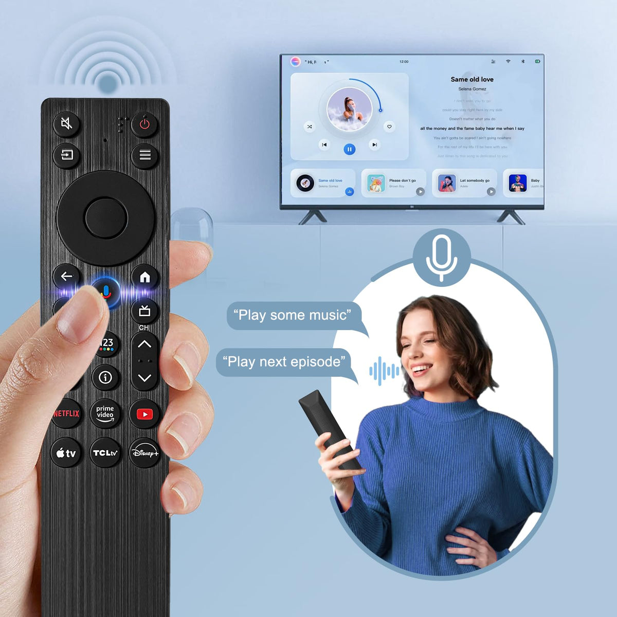 Cuaryub RC923A buttons layout for intuitive TCL navigation.