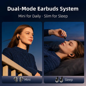 CUAUUO earbuds in ear showing scale for small ear fit benefit