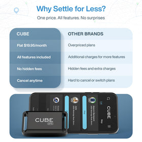 Cube GPS Tracker app interface: intuitive controls for live view and history.