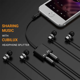 Cubilux splitter side ports show device compatibility for many gadgets