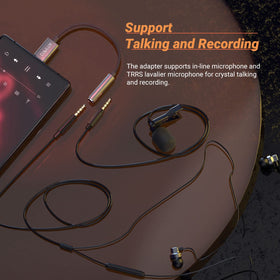 Cubilux adapter with inline remote showing playback and volume control convenience