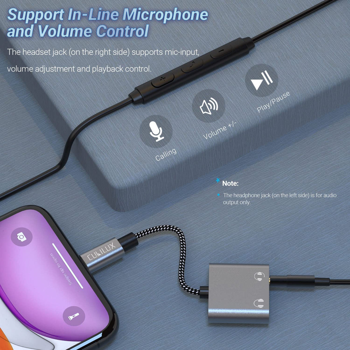 Cubilux splitter being used on a flight for shared movie playback