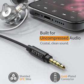 Cubilux headphone splitter housed in a durable aluminum shell.