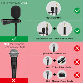 Lavalier mic connection with Cubilux Lightning adapter