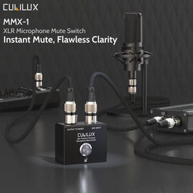 Cubilux close-up of LED and mute button showing clear status for quick checks