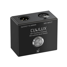 Cubilux MMX-1 front view showing compact aluminum body and XLR benefit durable control