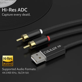 Cubilux RCA to USB Line-In Cable laptop recording facilitates digital archiving