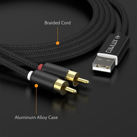 Cubilux RCA to USB Line-In Cable RCA output to USB input simplifies capture