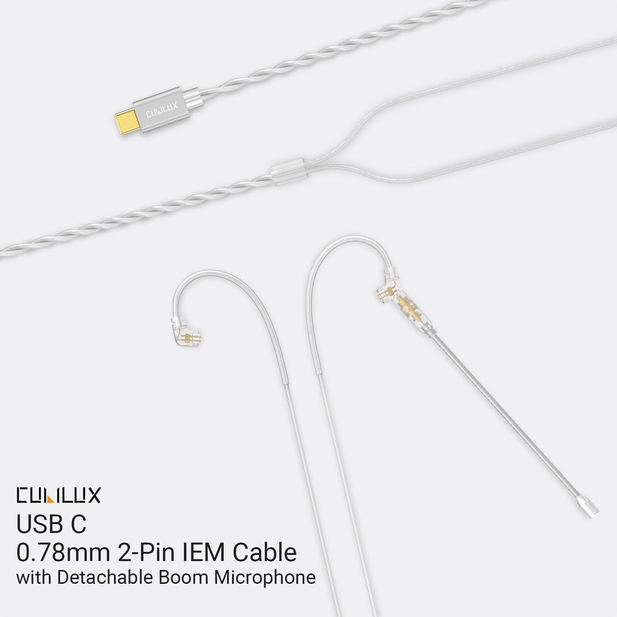 Cubilux silver-plated OFC wires for balanced, transparent sound.