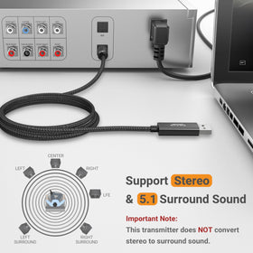 Cubilux USB-A to TOSLINK cable aluminum housing shields circuitry