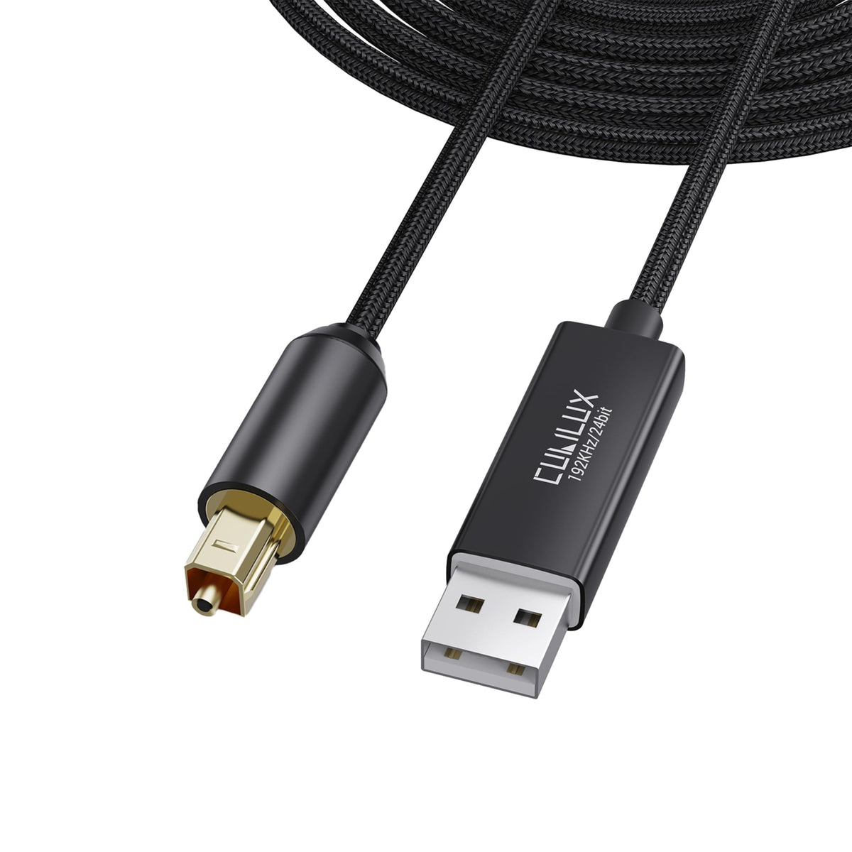 Cubilux USB-A to TOSLINK cable end plug for PC audio transmission