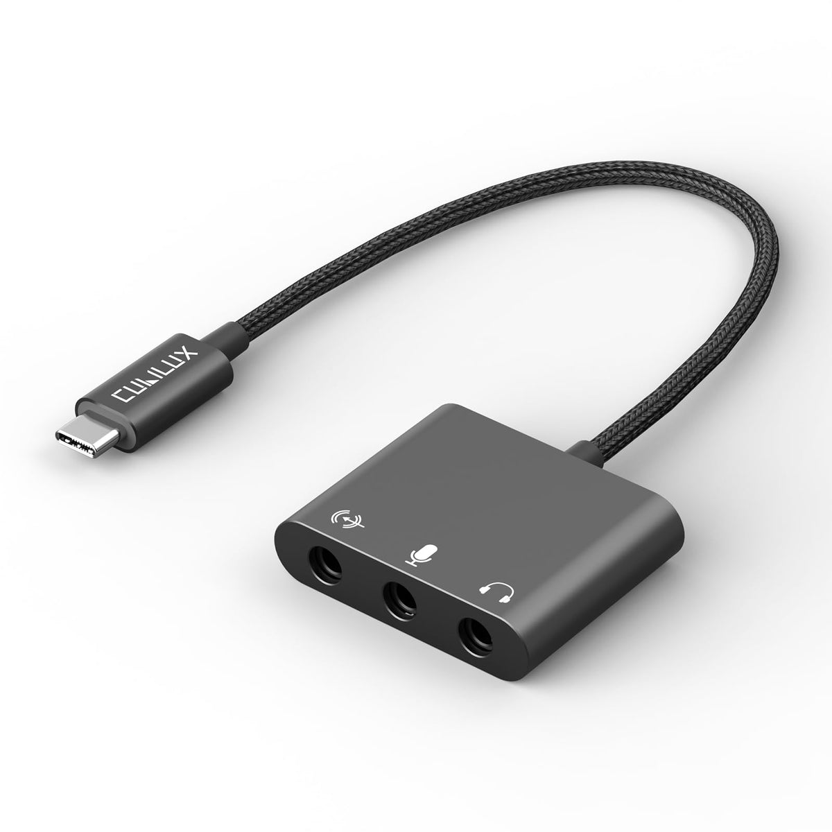 Cubilux USB-C to 3.5mm adapter for live streaming with clear laptop audio.