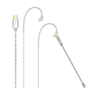 Cubilux USB-C 2-Pin IEM cable with boom mic for crisp voice capture during calls.