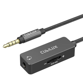 Cubilux volume cable front view for precise listening control.