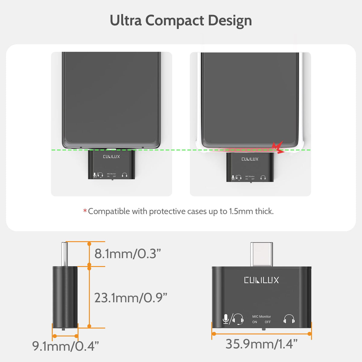 Cubilux wide compatibility with USB-C devices like iPhone and Galaxy.