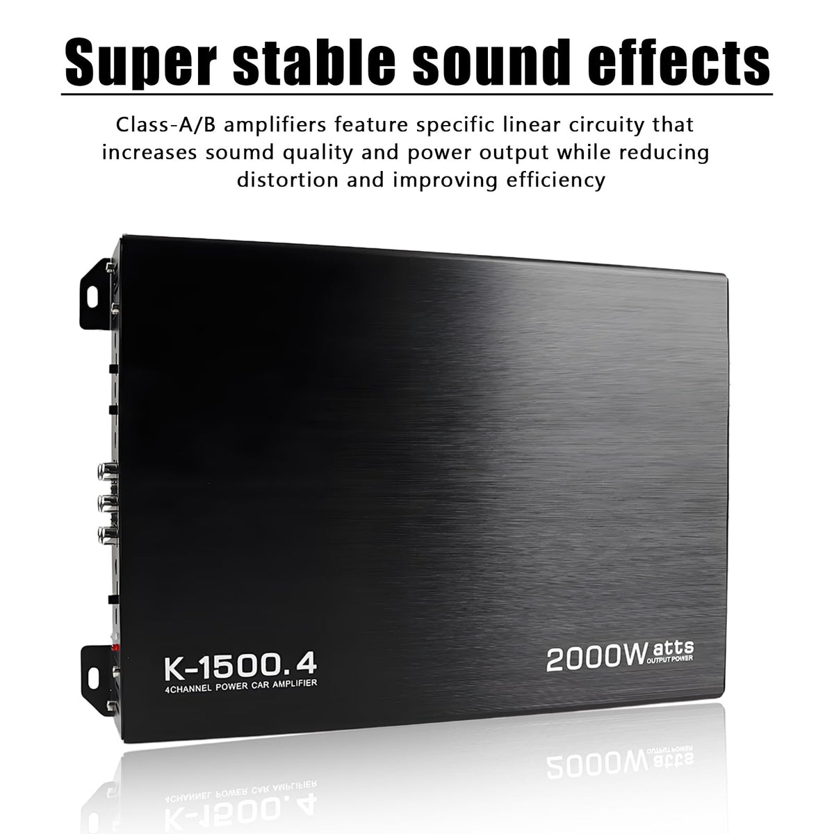 CUCNEXT car power amp top casing highlights rugged metal build for durability.