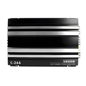 CUCNEXT car power amplifier 4-channel front view shows slim profile for easy under-seat fit