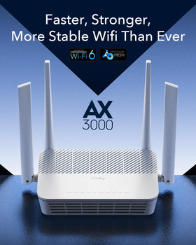 Cudy WR3000S rear ports offer five Gigabit Ethernet connections for reliable wired devices