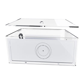 CUHIOY front view of clear router box showing organized equipment and tidy appearance