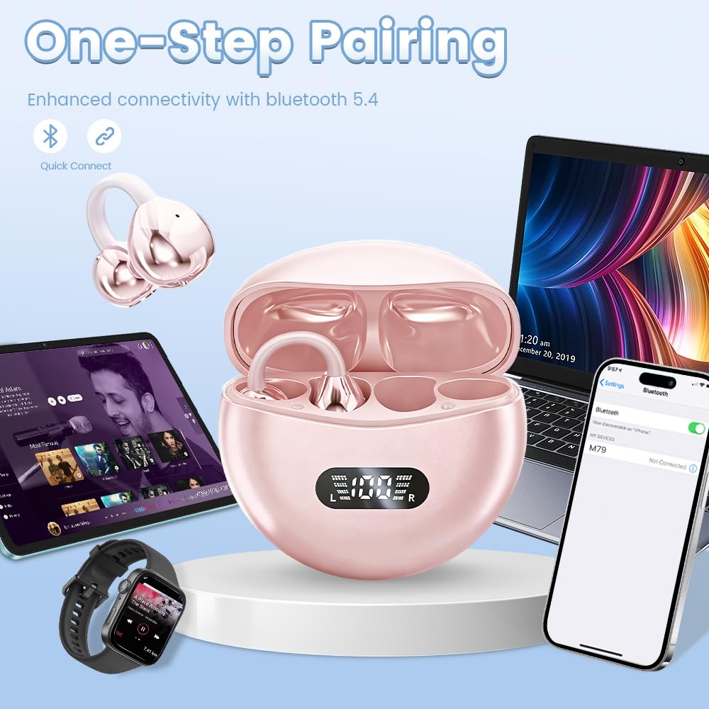 CuiSuto glasses-friendly clip-on earbuds provide comfortable wear.