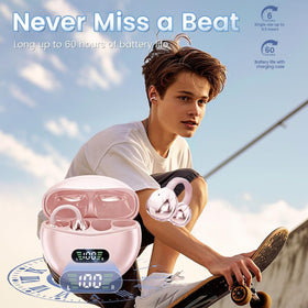 CuiSuto lightweight clip-on earbuds with secure fit for all-day wear.