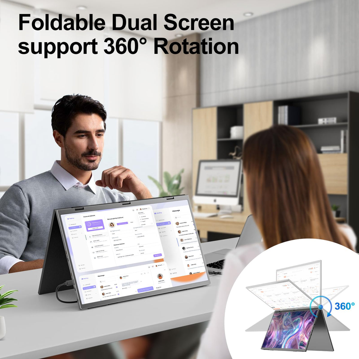 CUIUIC 18.5-inch ergonomic stand with tilt and swivel.