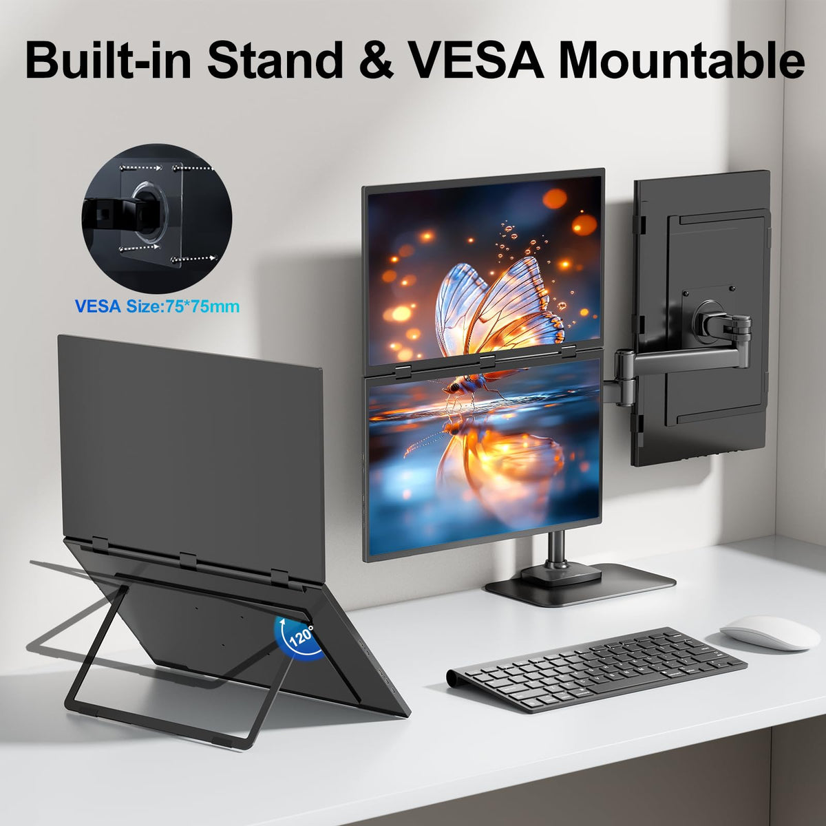 CUIUIC VESA-mountable design for wall or arm mounting.