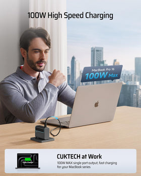 CUKTECH folded plug compact profile for easy packing and travel convenience