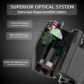 Culture Gifts 8x25 binoculars bak4 prisms enhance color accuracy and clarity