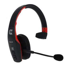 Cummins BlueParrott B450-XT headset front view highlighting noise cancellation for clear calls.