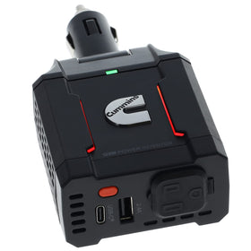 Cummins inverter front view showing AC outlets and ports for convenient charging