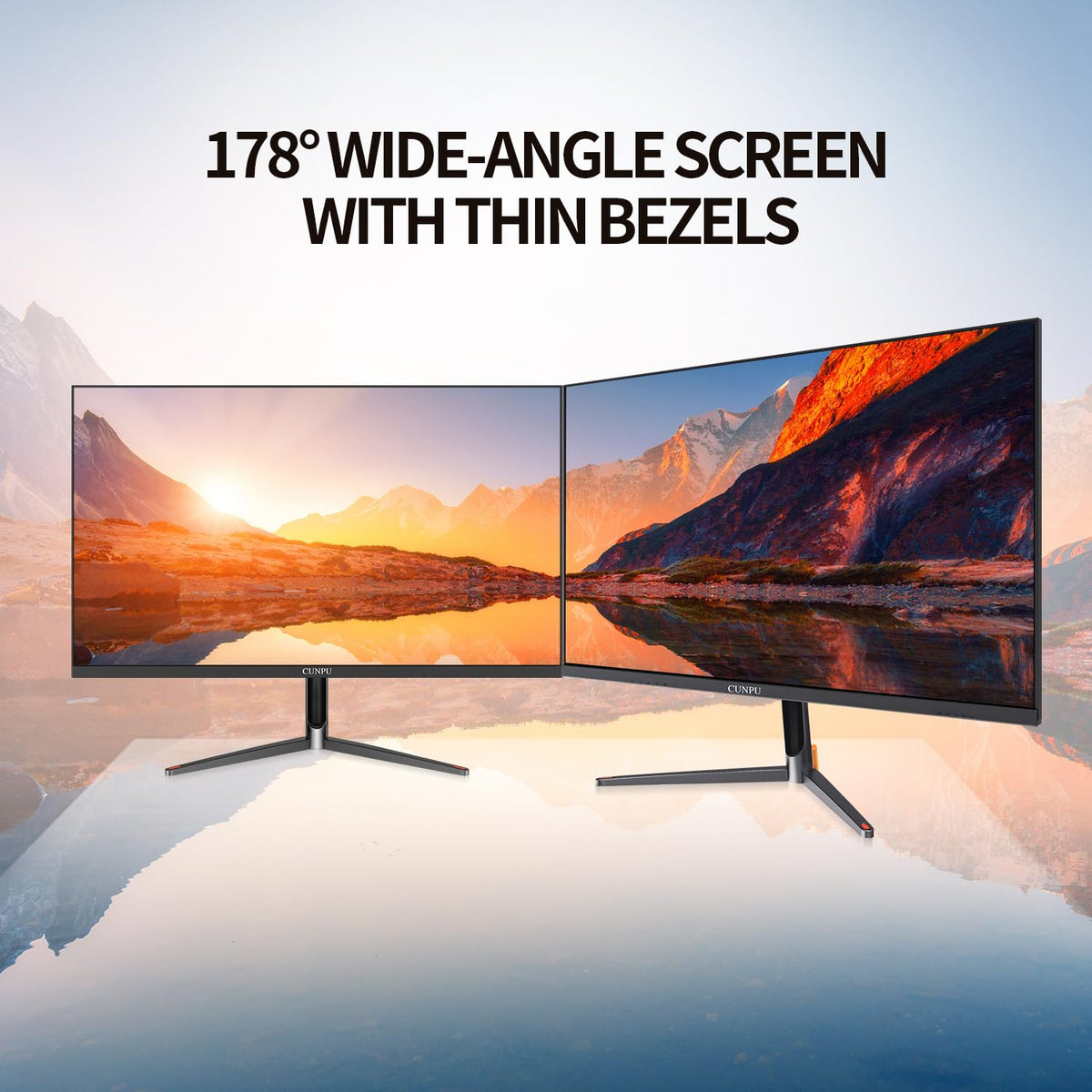 CUNPU 24-inch touchscreen monitor 10-point touch supports multi-finger use