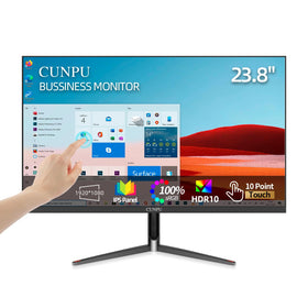 CUNPU 24-inch touchscreen monitor front view shows vibrant color accuracy for work
