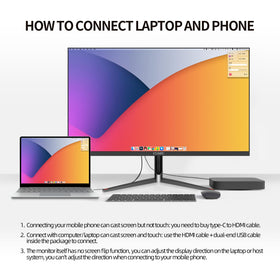 CUNPU 24-inch touchscreen monitor side-ports highlight versatile connectivity