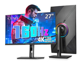 CUNPU 27-inch 4K 160Hz monitor front view for immersive gaming and editing