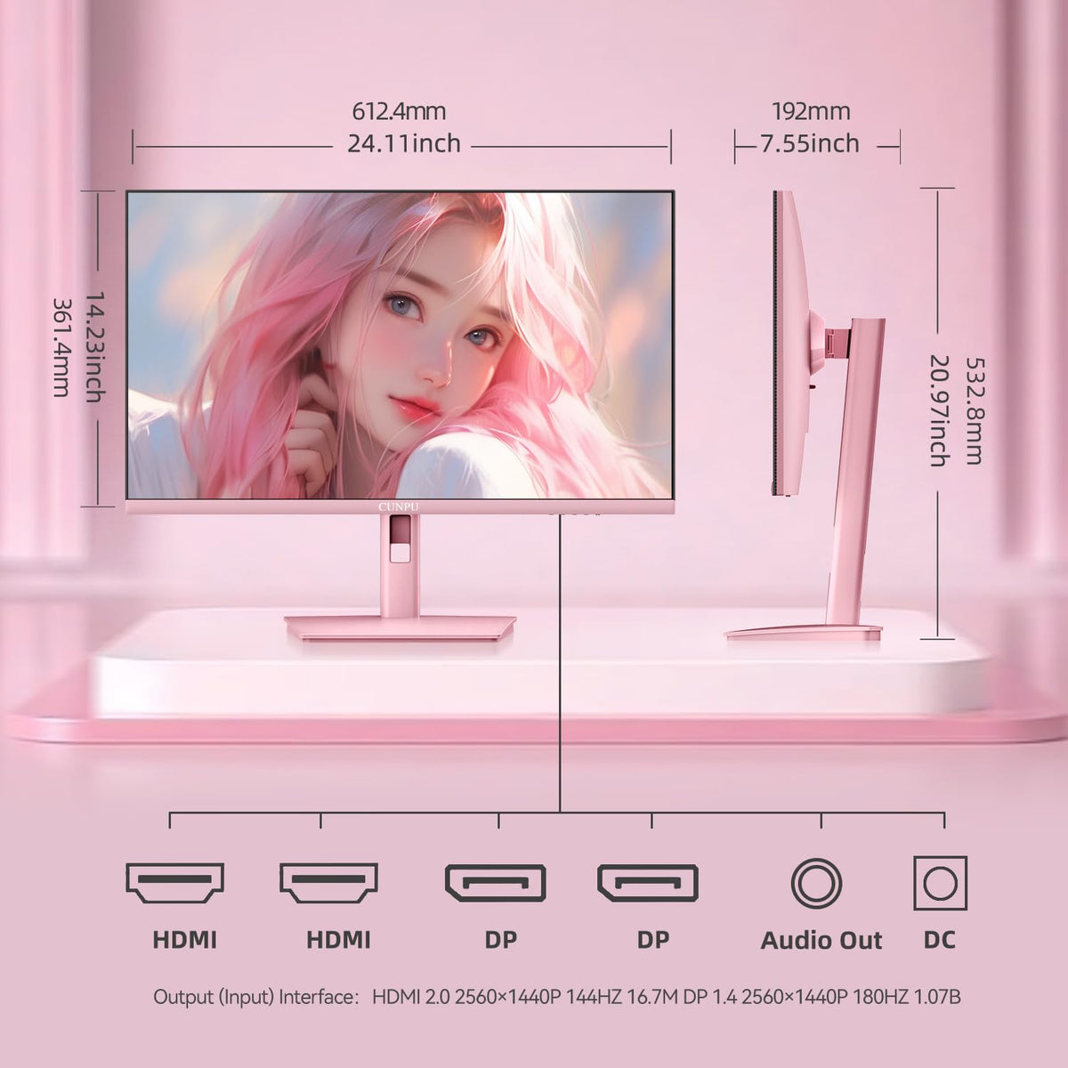 CUNPU portrait mode option for productivity and gaming