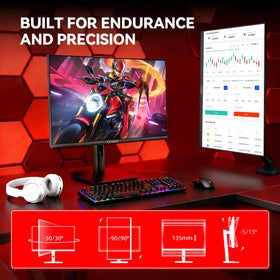 CUNPU 27-inch monitor wide color gamut enhances vibrant images for games and media.