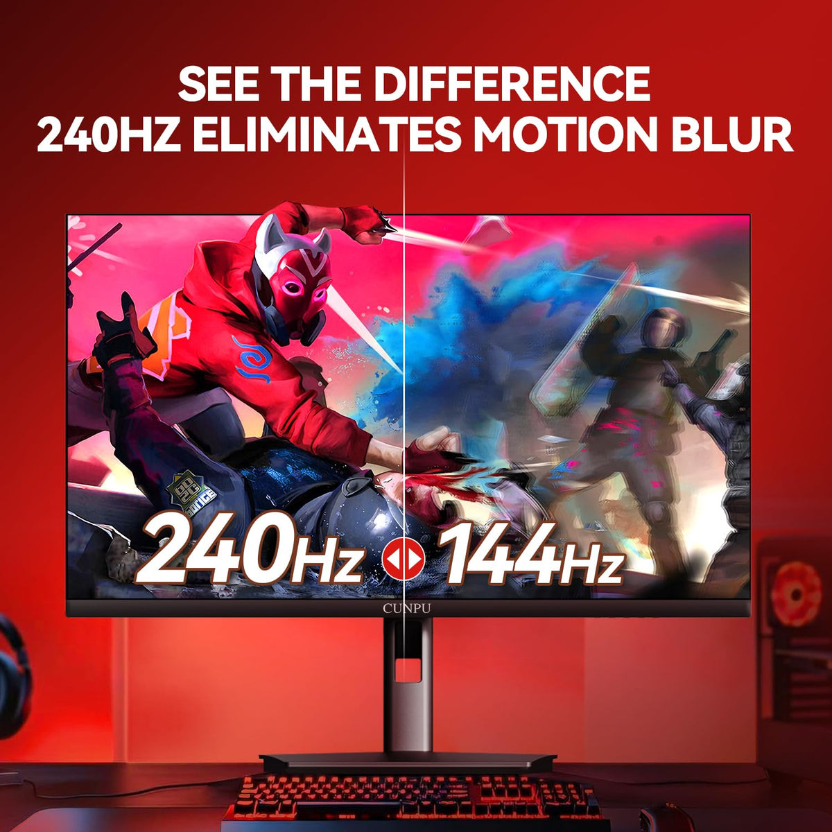 CUNPU 27-inch monitor ergonomic stand enables comfortable long sessions.