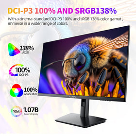 CUNPU monitor offers 70 Hz for smoother editing and browsing.