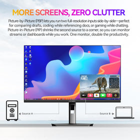 CUNPU monitor with DisplayPort 1.4 and HDMI 2.0 enables versatile connectivity.