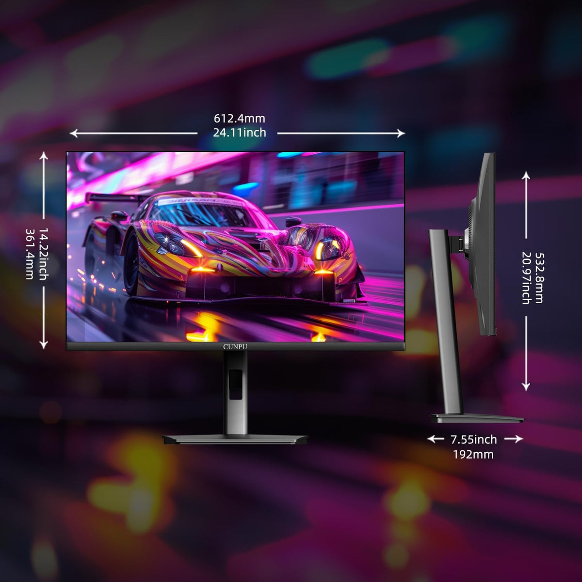 CUNPU 127% sRGB and 93% DCI-P3 color for lifelike images.